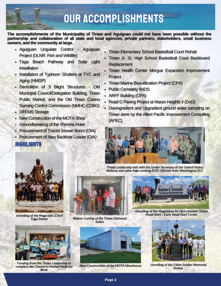 Tinian Mayor’s Office Citizen Centric Report 2023